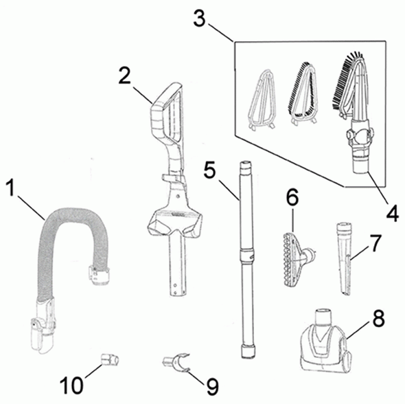Diagram 1 Diagram and Parts List for UH72510  Hoover Upright Vacuum