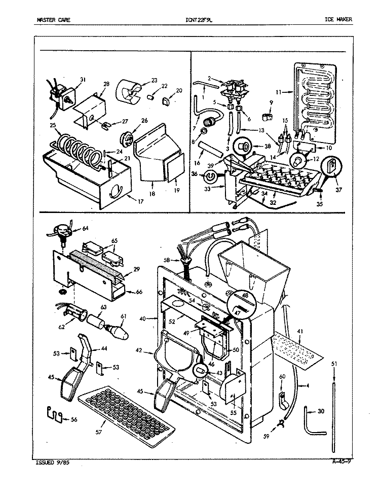 ICE MAKER Diagram and Parts List for ICNT22F9LH 5B53B Admiral Refrigerator