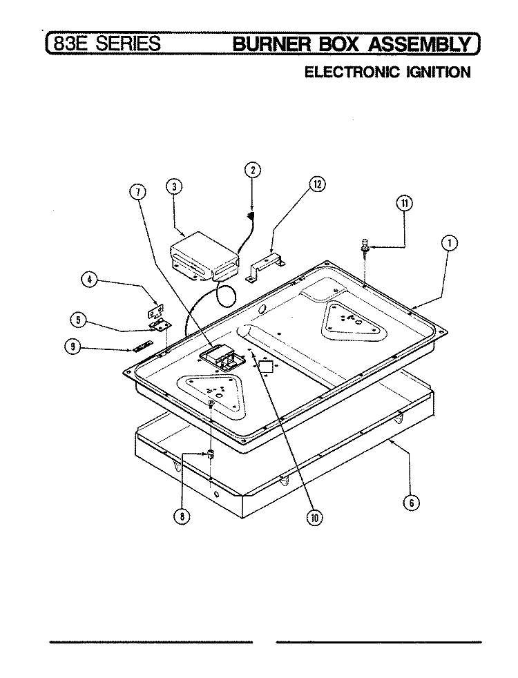 BURNER BOX ASSY. (ELECTRONIC IGNITION) Diagram and Parts List for 83EA-1GK  Magic Chef Cooktop
