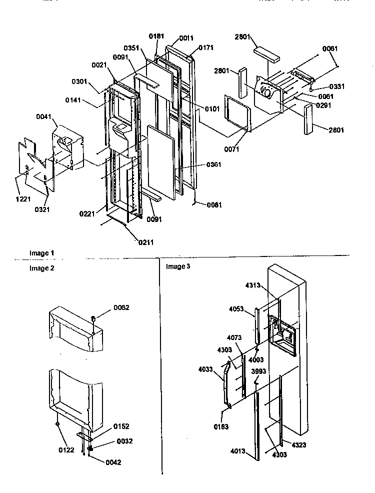 Freezer Door Diagram and Parts List for SRD27SE-P1190329WE  Amana Refrigerator