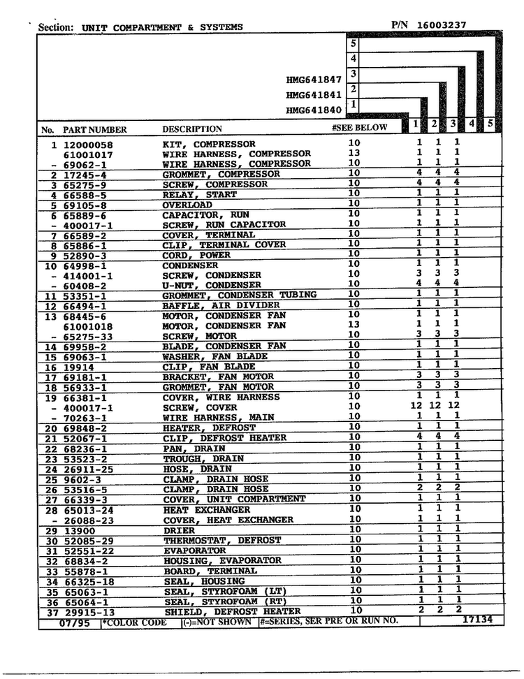 Unit Compartment And System Page 2 Diagram and Parts List for 641841  Admiral Refrigerator
