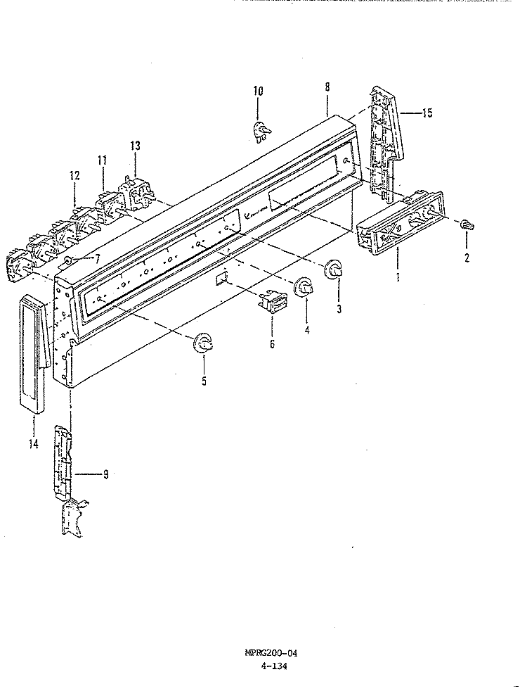 CONTROL PANEL Diagram and Parts List for 654AD-HVW  Admiral Range