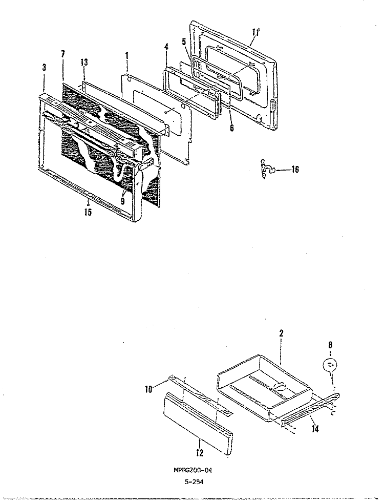 DOOR \ LATCH ASSY. Diagram and Parts List for 654AD-HVW  Admiral Range