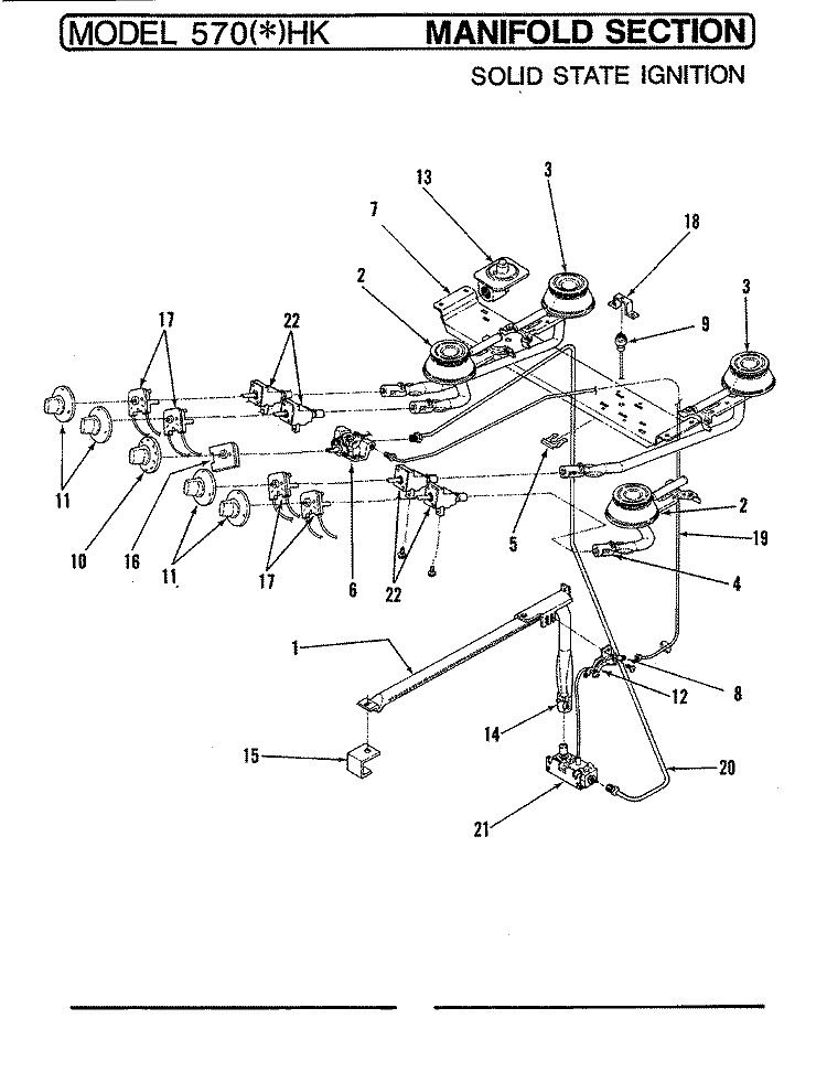MANIFOLD (570xH - K) Diagram and Parts List for 570AH-K  Admiral Range