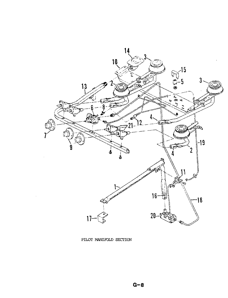 GAS CONTROLS Diagram and Parts List for 11GA-10  Magic Chef Range