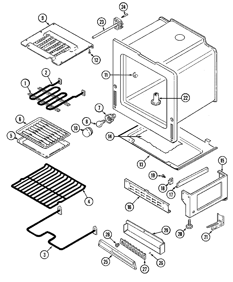 OVEN / BASE Diagram and Parts List for L3832XRA  Norge Range