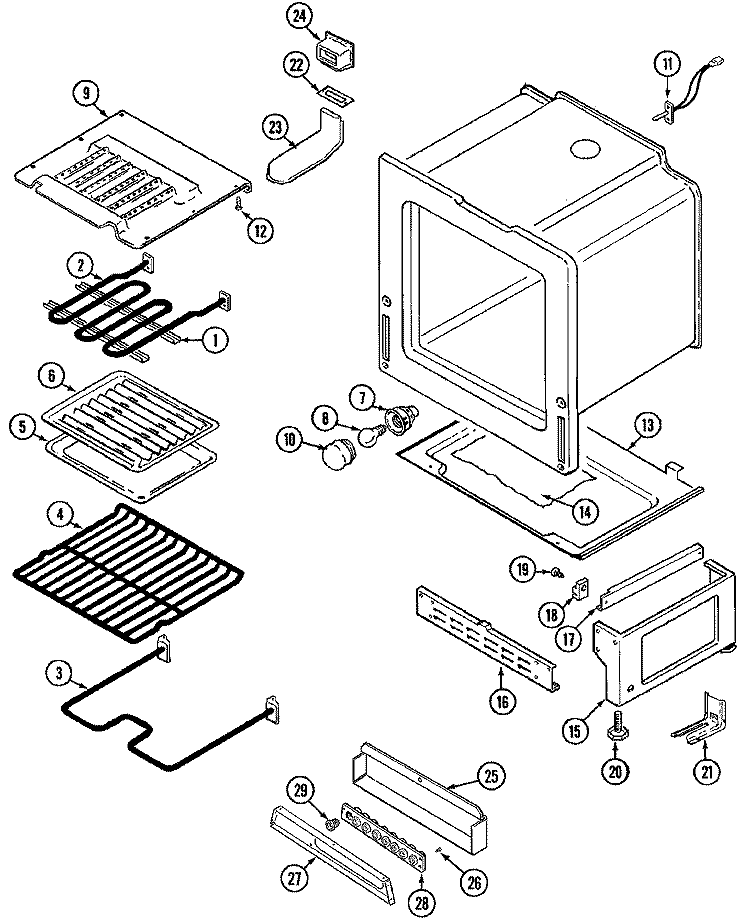 OVEN / BASE Diagram and Parts List for L3878XRA  Norge Range