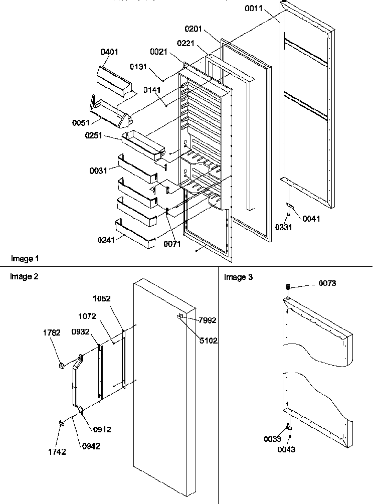 Refrigerator Door Diagram and Parts List for SM22TBW-P1190212WW  Amana Refrigerator
