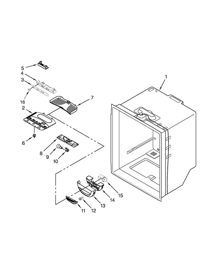 Refrigerator Liner Parts Diagram and Parts List for MFF2258DEH00  Maytag Refrigerator