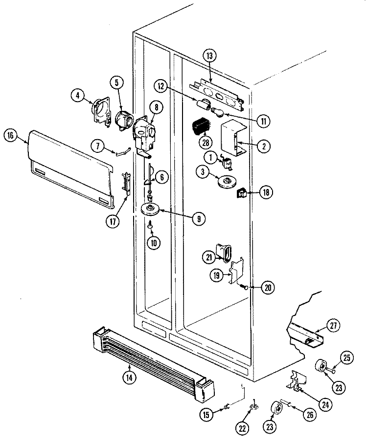 FRESH FOOD COMPARTMENT Diagram and Parts List for GS20A7D3V  Maytag Refrigerator