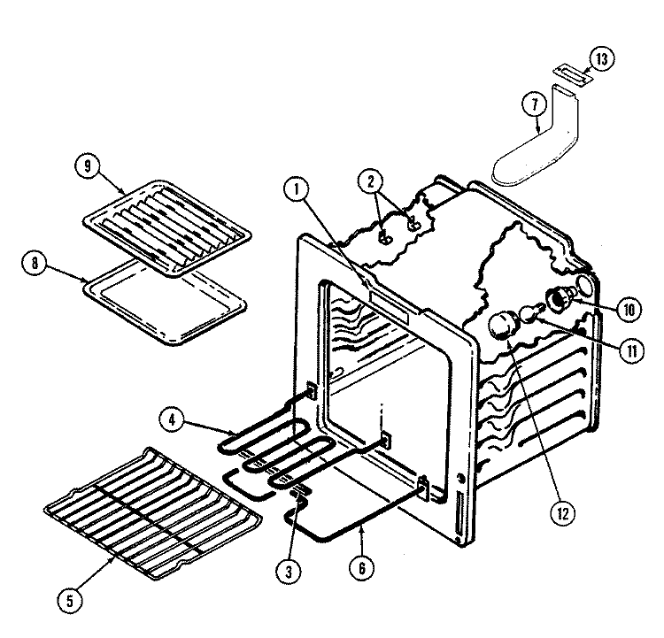 OVEN Diagram and Parts List for A5651XRS  Admiral Range