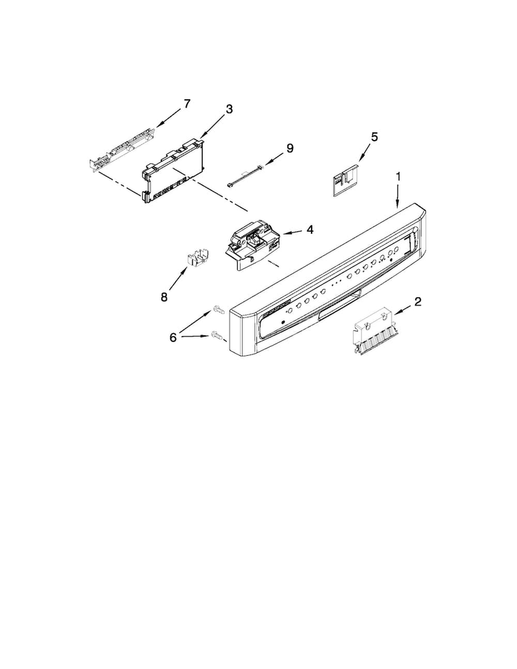 Control Panel And Latch Parts Diagram and Parts List for MDB8949SAM0  Maytag Dishwasher