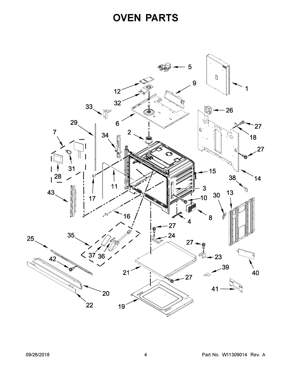 Oven Parts Diagram and Parts List for JJW3430DS03  Maytag Wall Oven