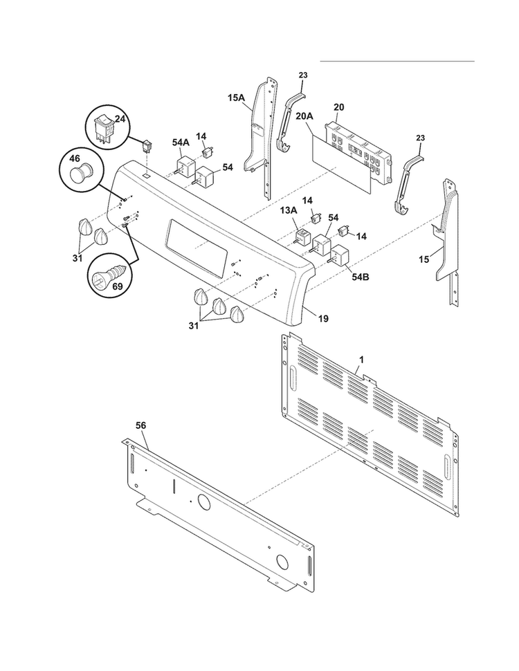 Backguard Diagram and Parts List for CRE3880LSJ  Crosley Range