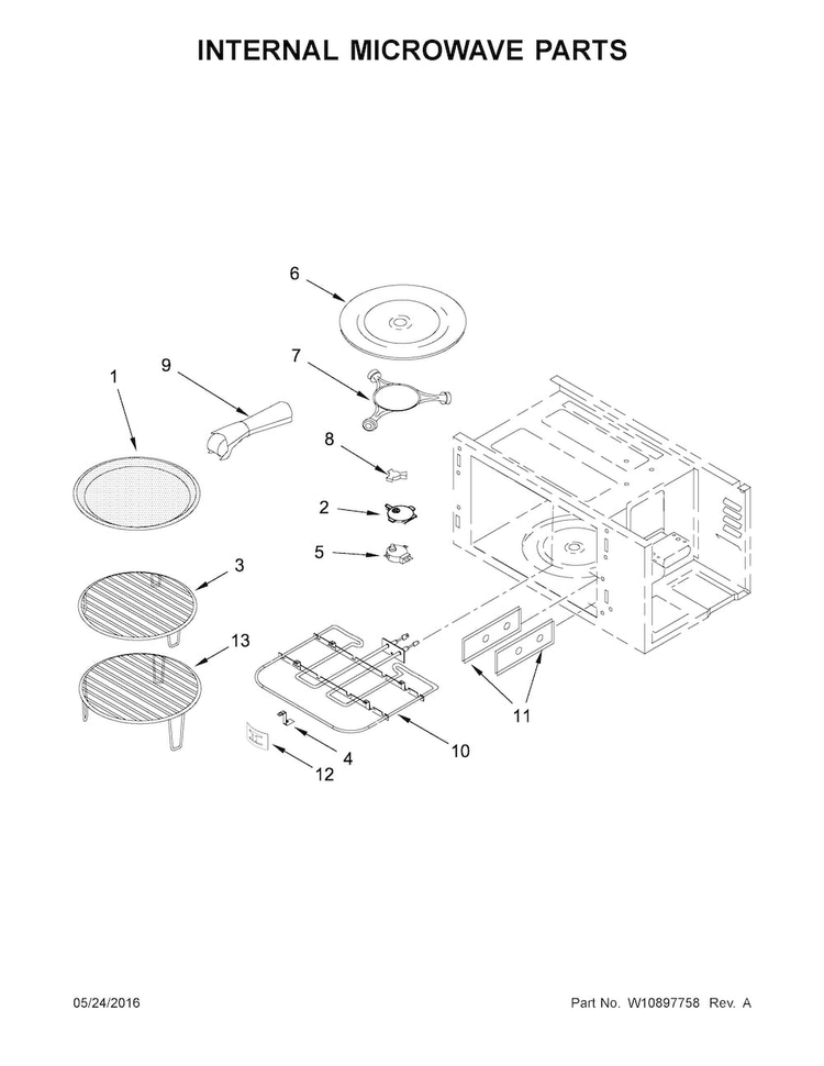 Internal Microwave Parts Diagram and Parts List for JMC2427DS01  Jenn-Air Microwave
