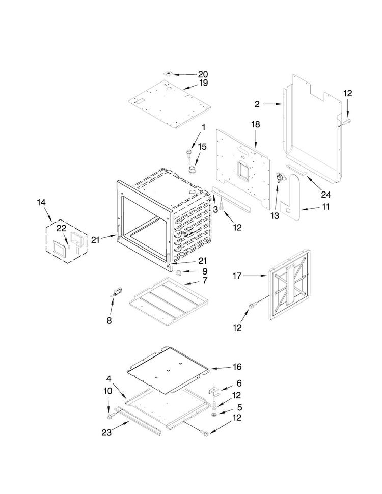 Lower Oven Parts Diagram and Parts List for JJW9630DDB32  Jenn-Air Wall Oven