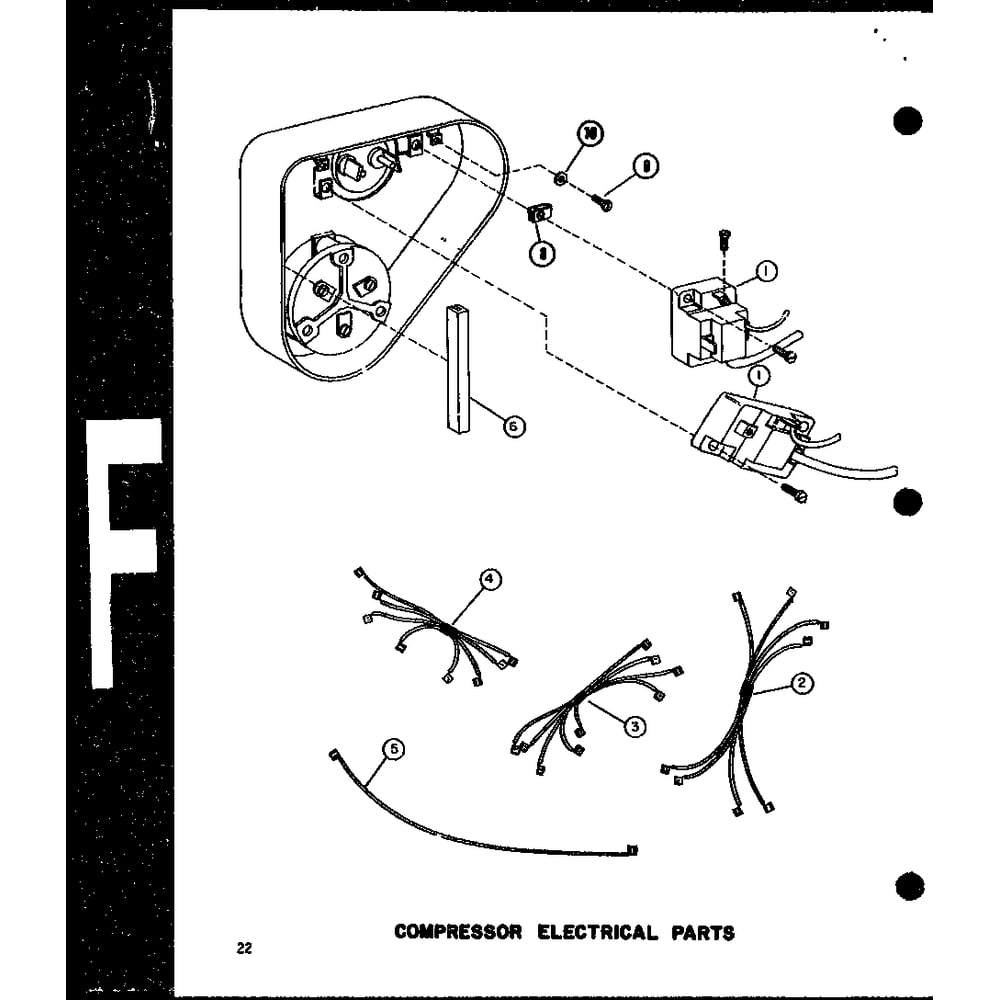 Compressor Electrical Parts Diagram and Parts List for RHQ48-003 P55201-50C Amana Air Conditioner