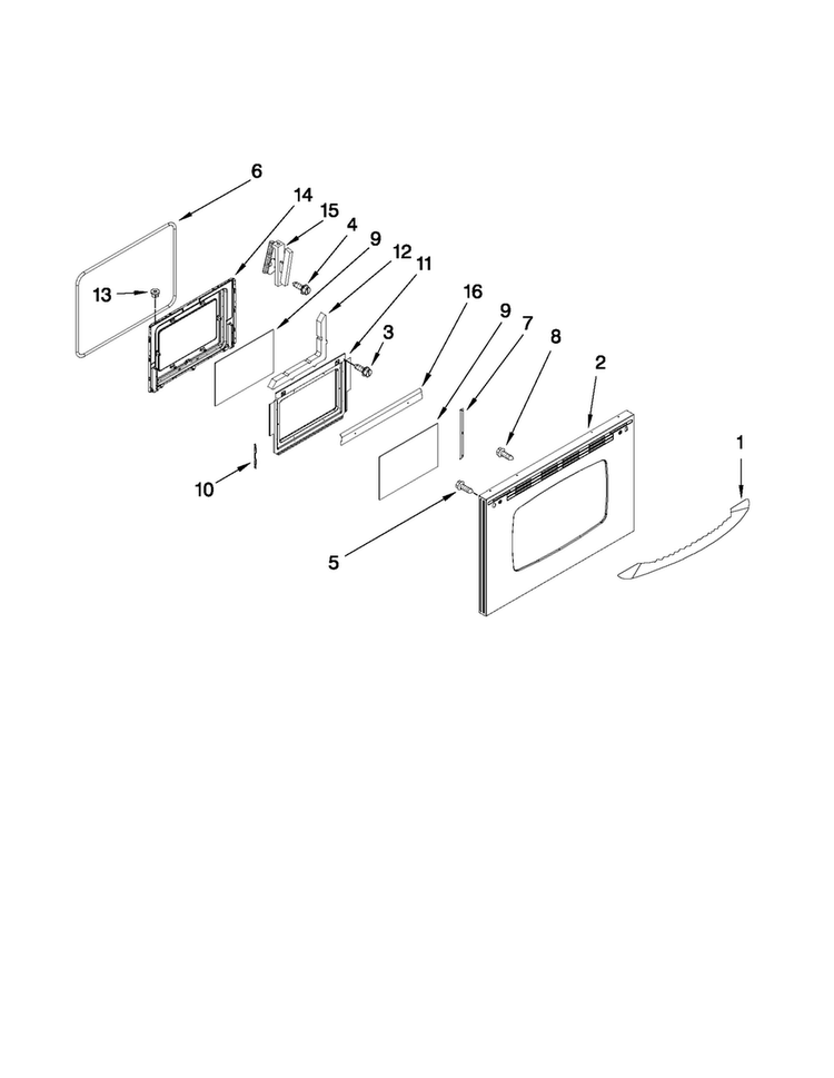 Lower Door Parts Diagram and Parts List for MER6755AAS26  Maytag Range