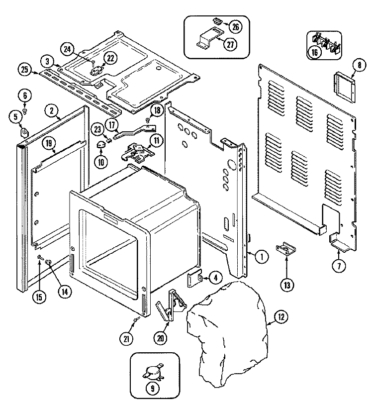 BODY Diagram and Parts List for A3888VRV  Admiral Range