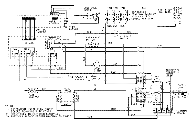 WIRING INFORMATION Diagram and Parts List for A6498VRV  Admiral Range