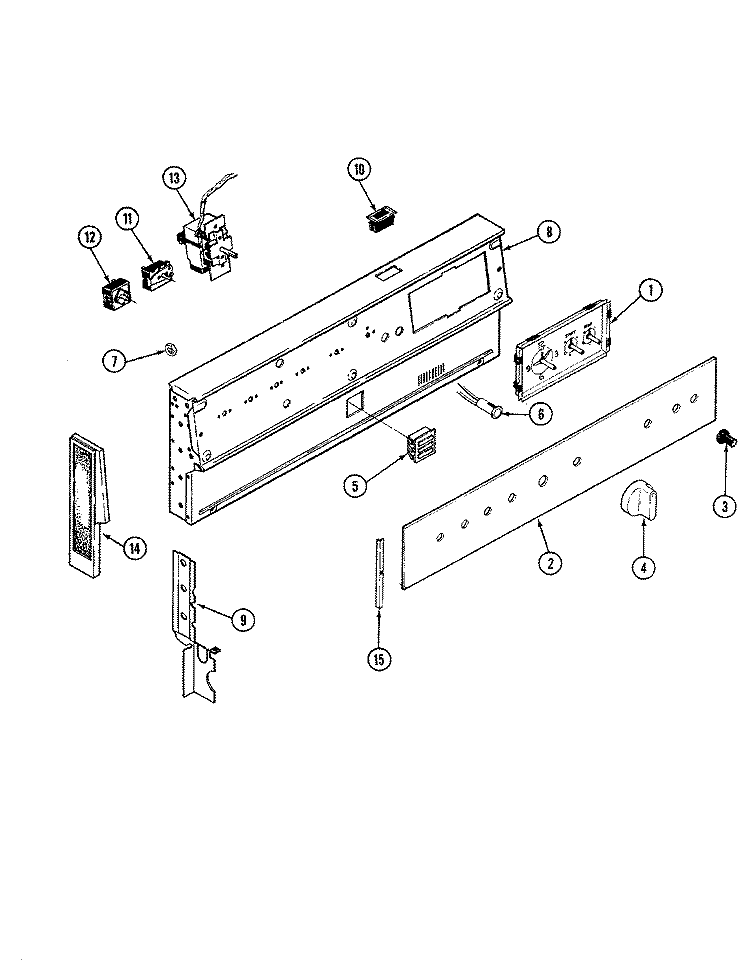 CONTROL PANEL Diagram and Parts List for 38HN-26CX-ON  Magic Chef Range