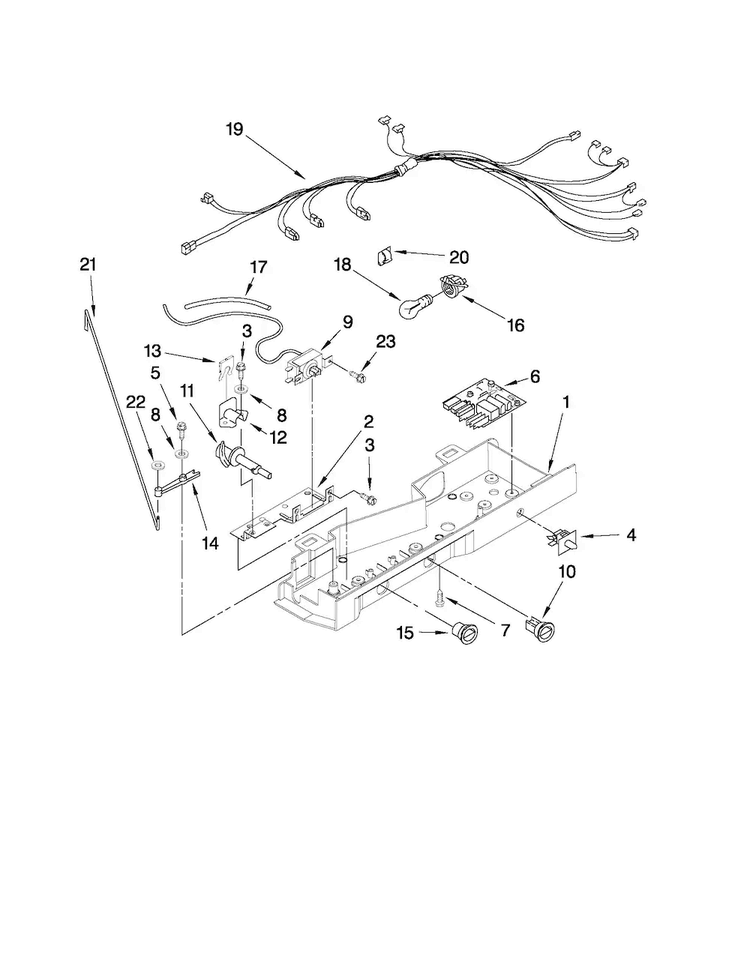 Control Parts Diagram and Parts List for ASD2522WRS07  Amana Refrigerator