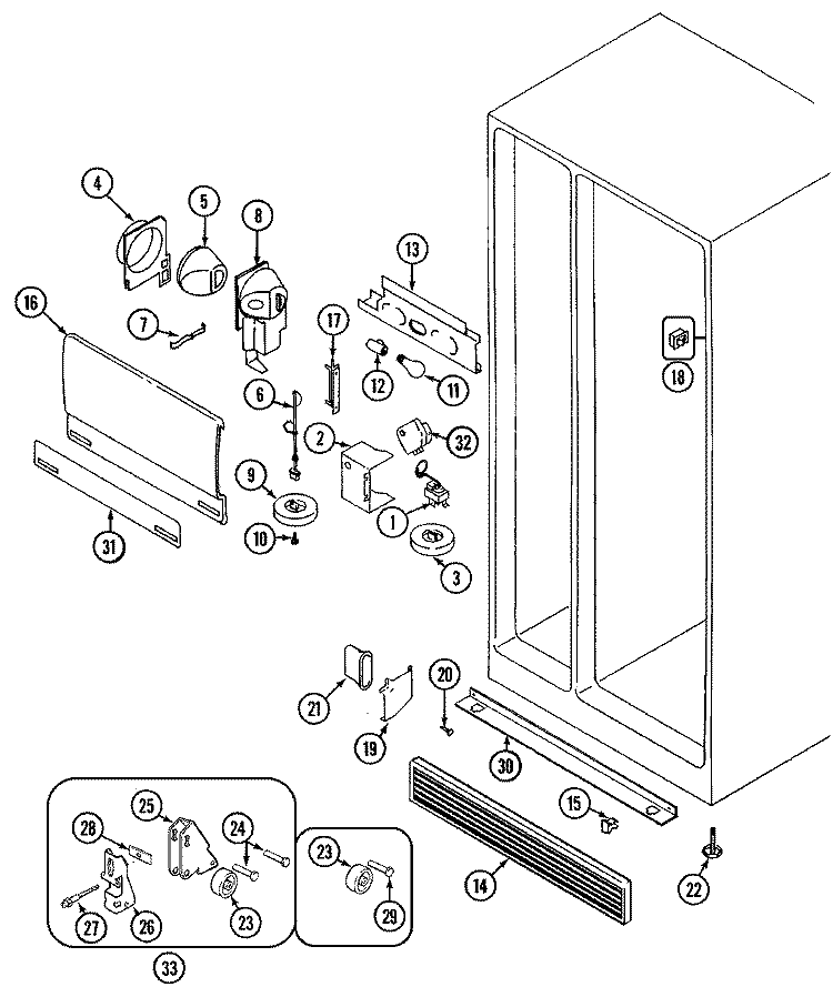 FRESH FOOD COMPARTMENT Diagram and Parts List for BS24Y9DBC  Maytag Refrigerator