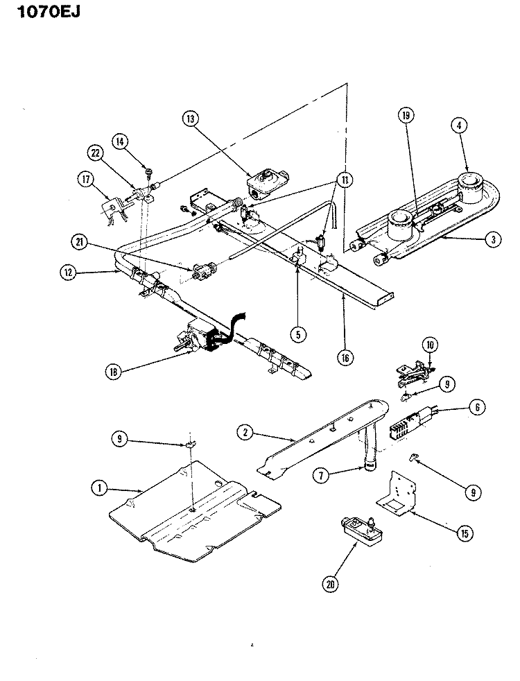 CONTROL SYSTEM Diagram and Parts List for S1070EJ-Z  Admiral Range