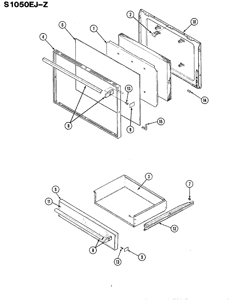 DOOR Diagram and Parts List for S1050EJ-Z  Admiral Range