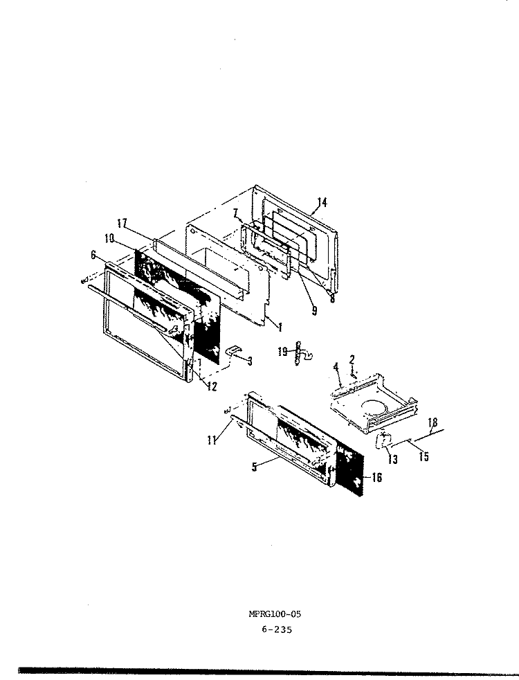 DOOR Diagram and Parts List for S1078W-KLVW  Admiral Range