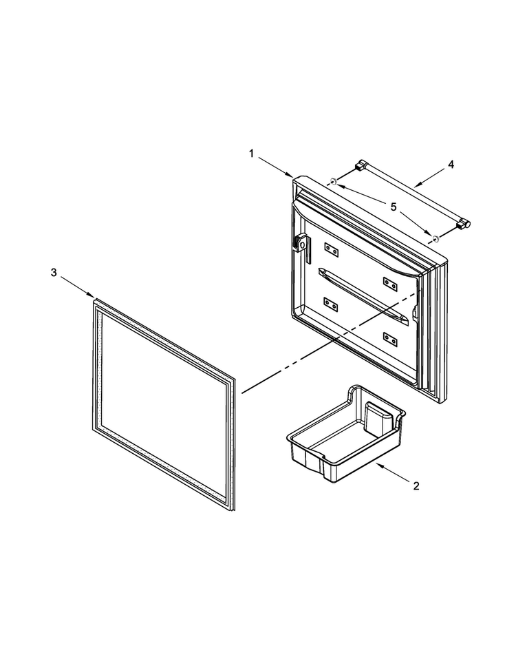 Freezer Door Parts Diagram and Parts List for MFW2055DRH01  Maytag Refrigerator