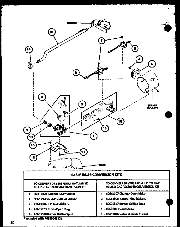 Section 2 Diagram and Parts List for LE3902W P1122603WW Amana Dryer