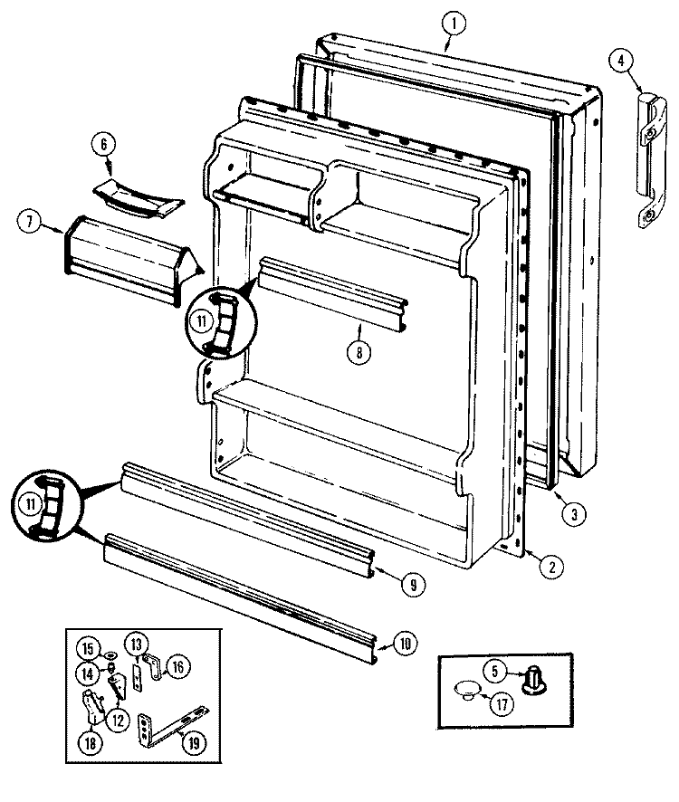 FRESH FOOD DOOR Diagram and Parts List for NT153MA DC02A Magic Chef Refrigerator