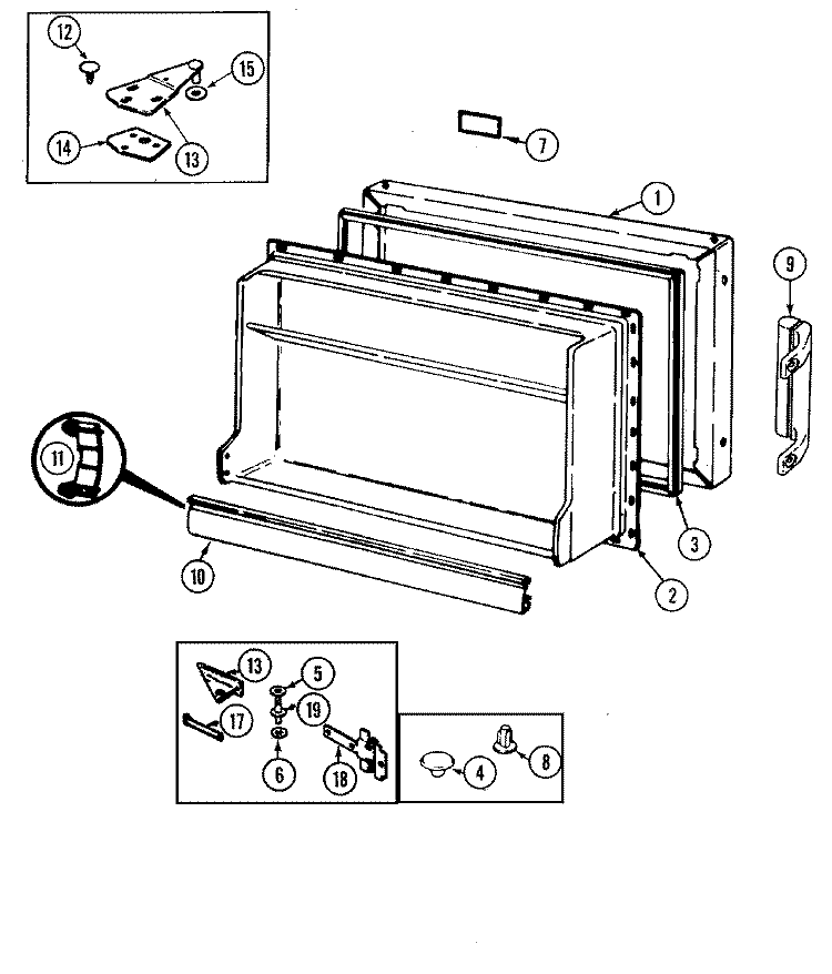 FREEZER DOOR Diagram and Parts List for NT153MA DC02A Magic Chef Refrigerator