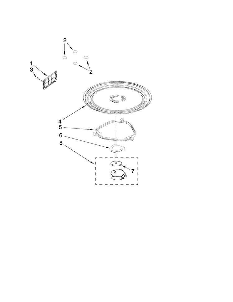 Turntable Parts Diagram and Parts List for YAMV1160VAS3  Amana Microwave