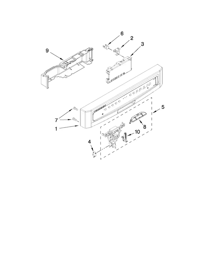 Control Panel And Latch Parts Diagram and Parts List for MDBH949AWQ4  Maytag Dishwasher