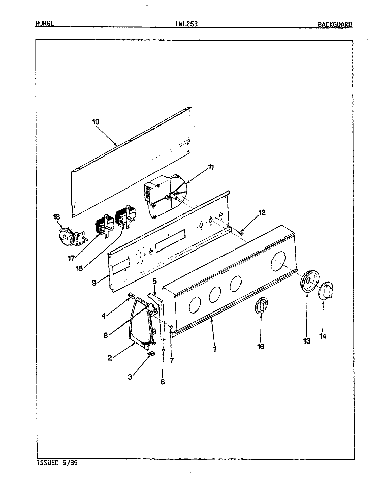 CONTROL PANEL (REV. E - F) Diagram and Parts List for LWL253H  Amana Washer
