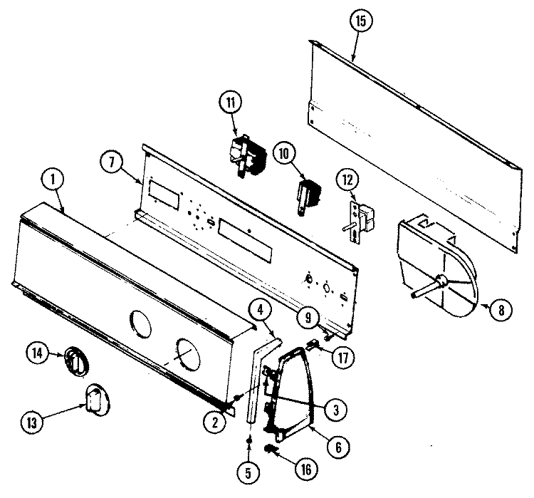 CONTROL PANEL (REV. E) (ALM) Diagram and Parts List for DEM205A  Norge Dryer