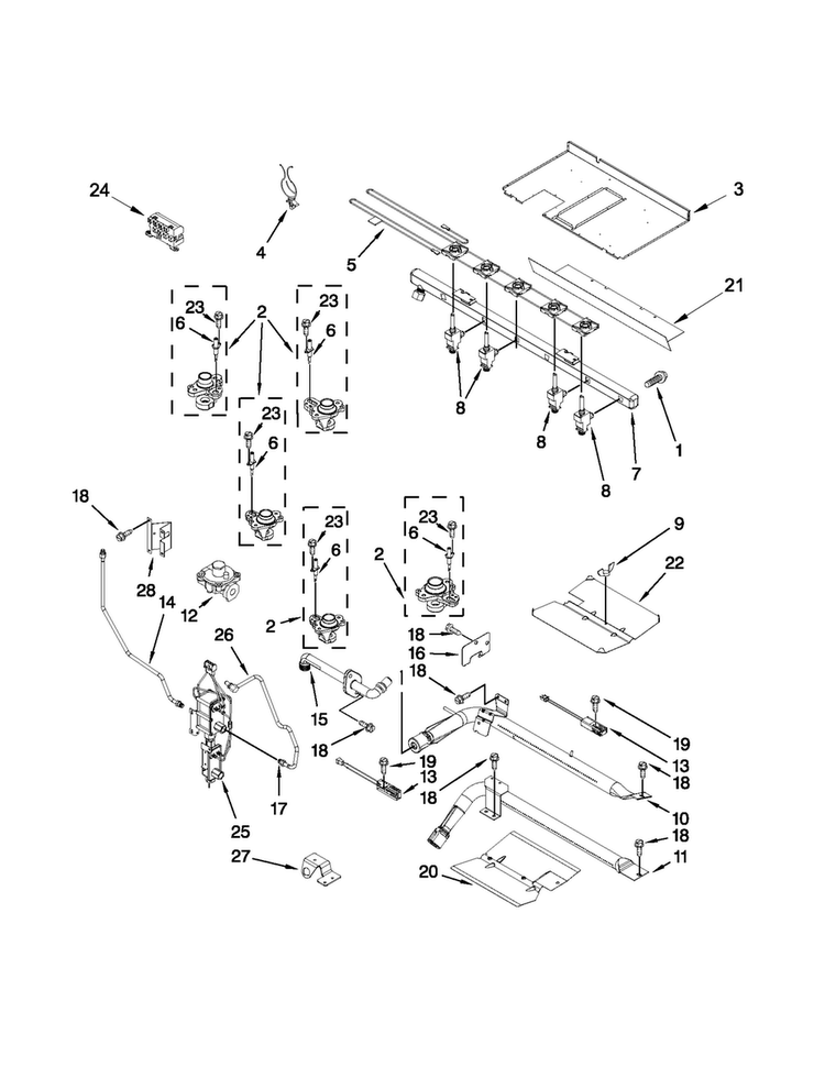 Manifold Parts Diagram and Parts List for JGS9900BDS16  Jenn-Air Range