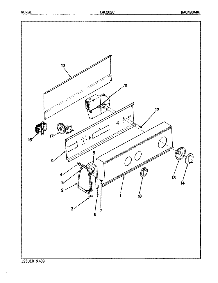CONTROL PANEL (ORIG. REV. A) Diagram and Parts List for LWL202HC  Amana Washer