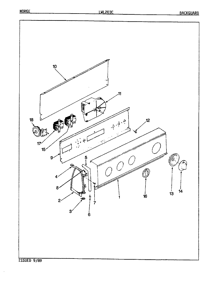 CONTROL PANEL (REV. E - H) Diagram and Parts List for LWL203HC  Amana Washer