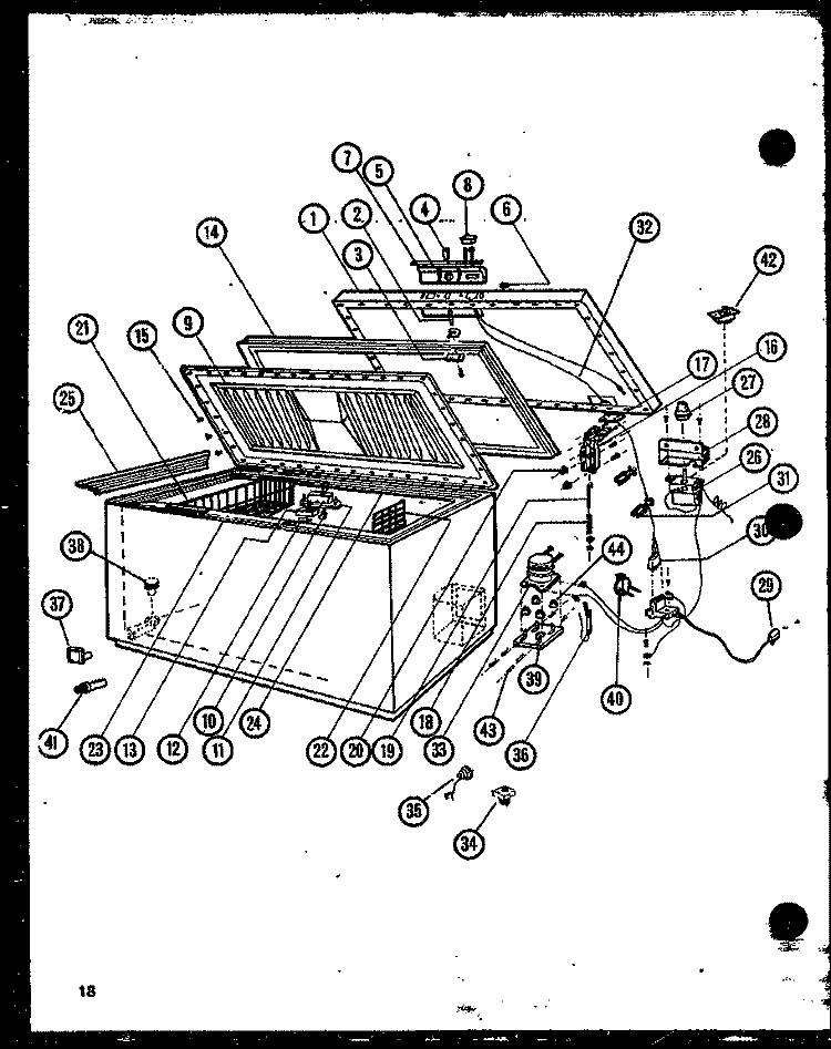 Page 1 Diagram and Parts List for C22B3W P1125101W Amana Freezer