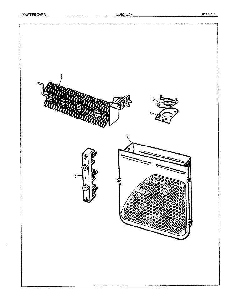 HEATER Diagram and Parts List for LDE9127H  Norge Dryer