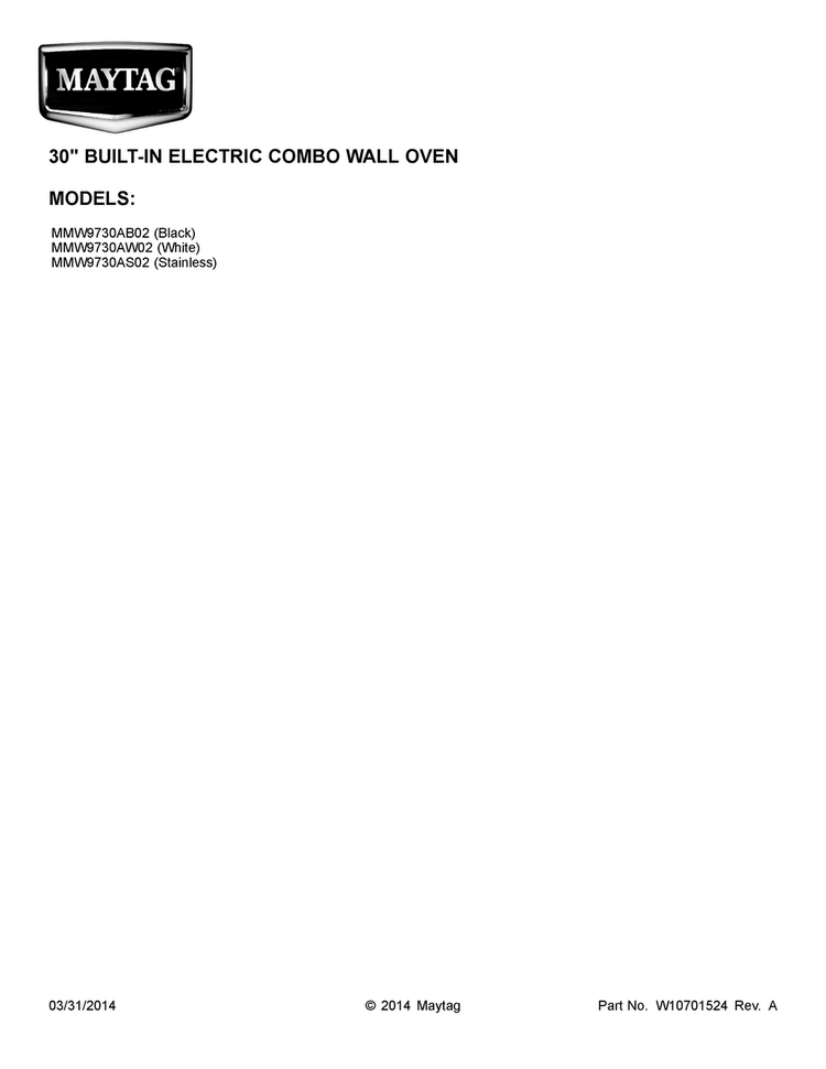 Cover Sheet Diagram and Parts List for MMW9730AB02  Maytag Microwave