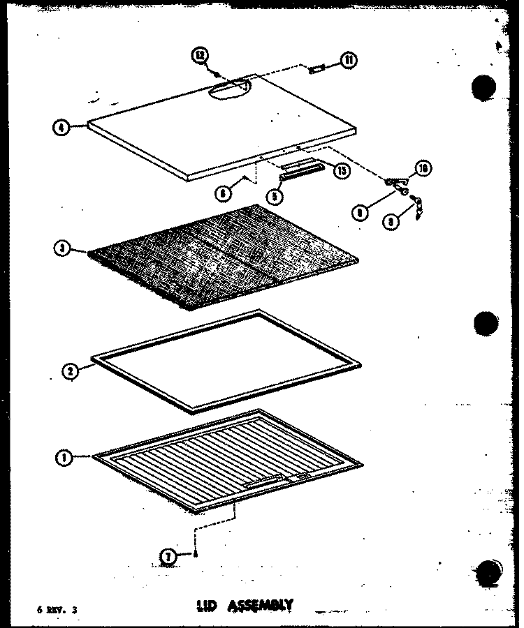 LID ASSY Diagram and Parts List for C10B P7398041W Amana Freezer