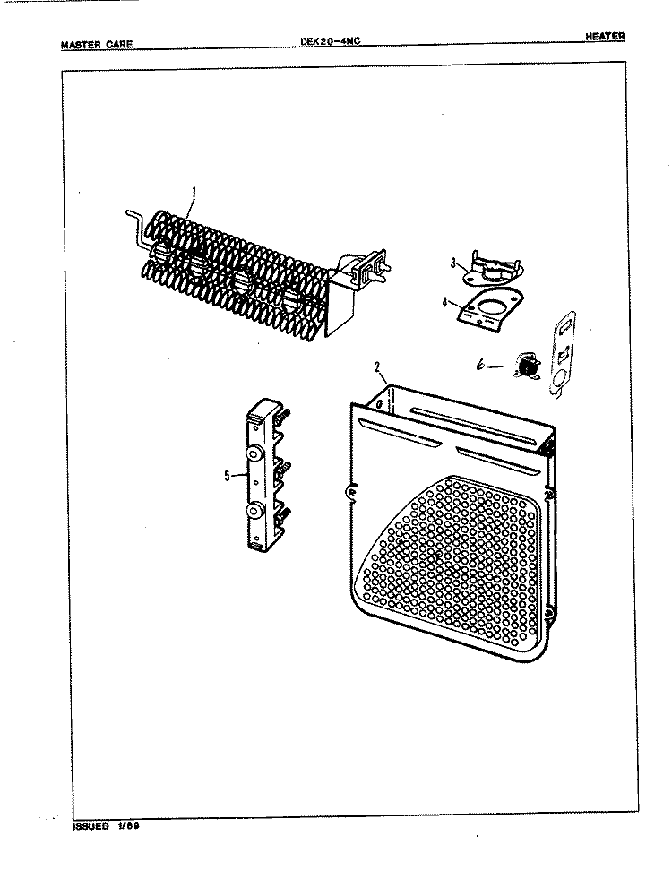 HEATER (ORIG. REV. A) Diagram and Parts List for DEK204HC  Norge Dryer