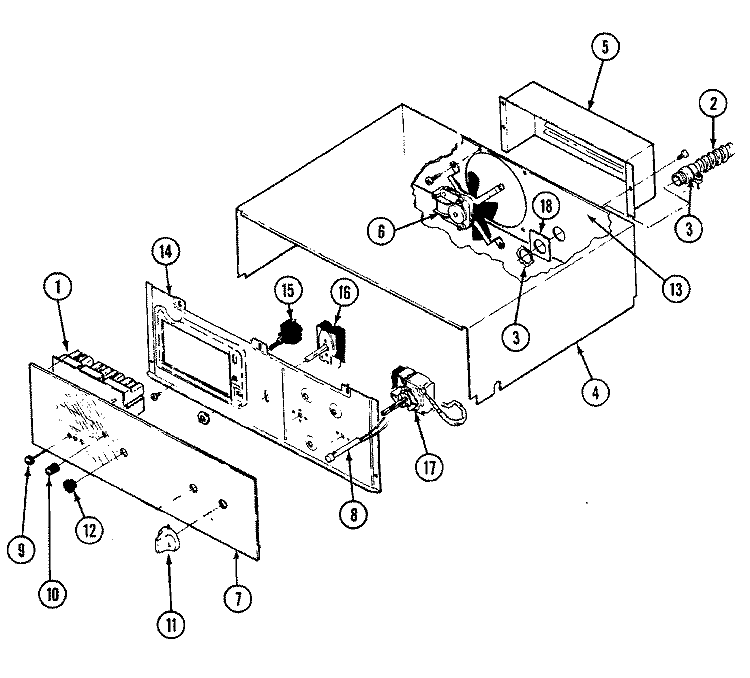 CONTROL PANEL Diagram and Parts List for L9844VPV  Norge Wall Oven