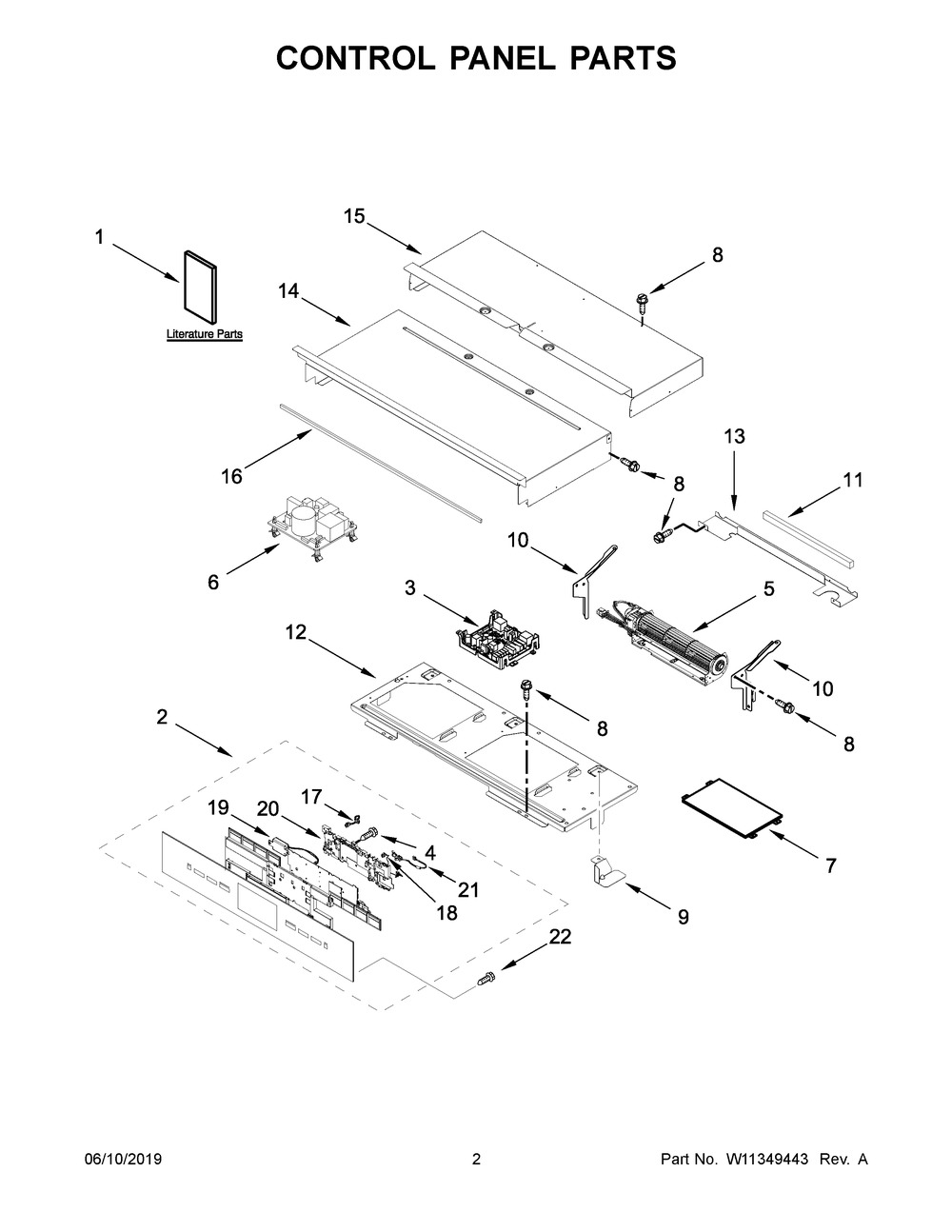 Control Panel Parts Diagram and Parts List for JJW2427IM00  Maytag Wall Oven