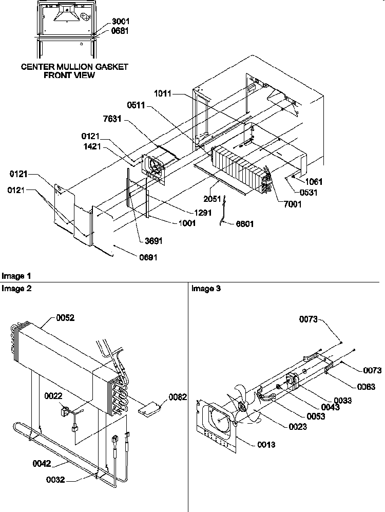 Evaporator And Fan Motor Assemblies Diagram and Parts List for TH21V2W-P1315901WW  Amana Refrigerator