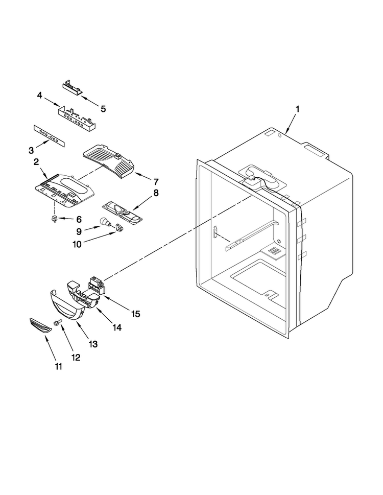 Refrigerator Liner Parts Diagram and Parts List for 5GBB19PRYA0  Maytag Refrigerator
